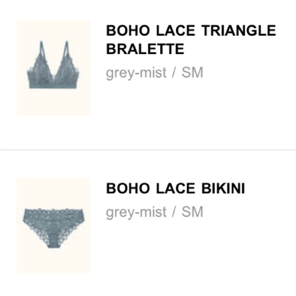 Thirdlove boho lace set in Small NWT